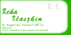 reka klaszkin business card